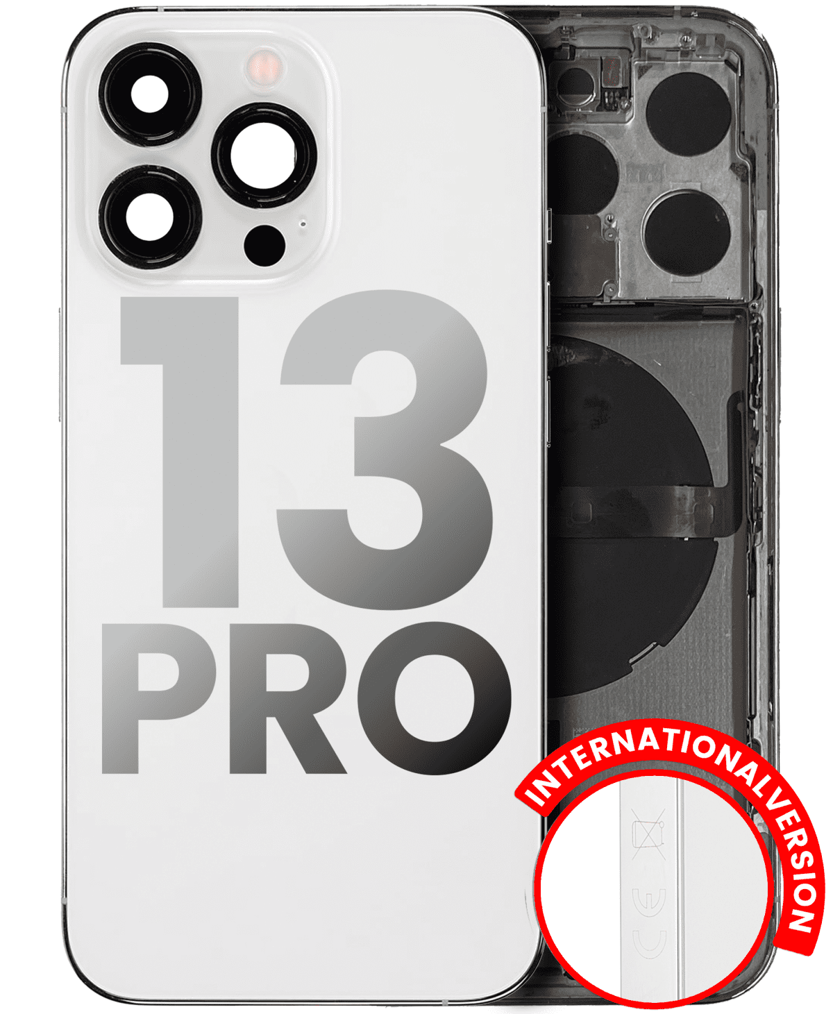 Iphone 13 Pro ile Uyumlu Kasa Bileşenler Önceden Takılmış Uluslararası Sürüm ile Uyumlu Kasa Kasa Gümüş