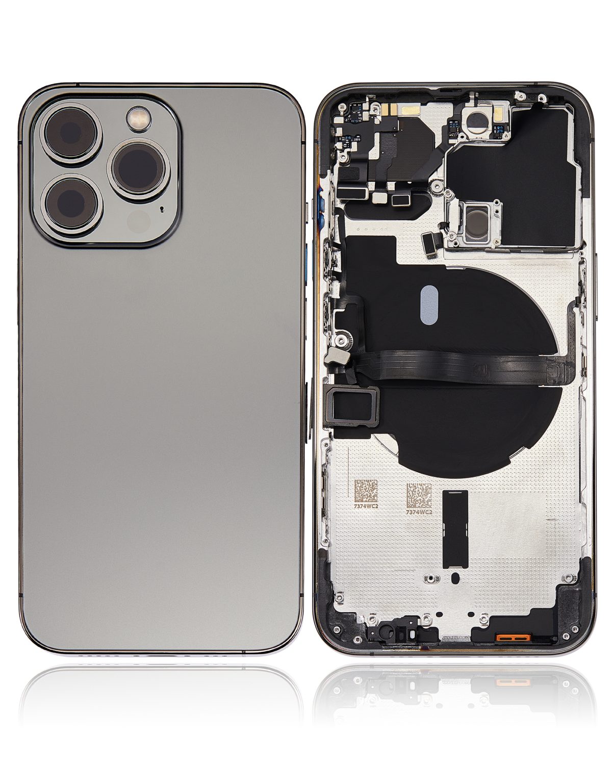 Iphone 13 Pro ile Uyumlu Küçük Bileşenler Önceden Takılmış Arka Muhafaza Logo Yok Plus Uluslararası Sürüm Grafit ile Uyumlu - Görsel 2