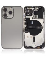 Iphone 13 Pro ile Uyumlu Küçük Bileşenler Önceden Takılmış Arka Muhafaza Logo Yok Plus Uluslararası Sürüm Grafit ile Uyumlu - Görsel 2