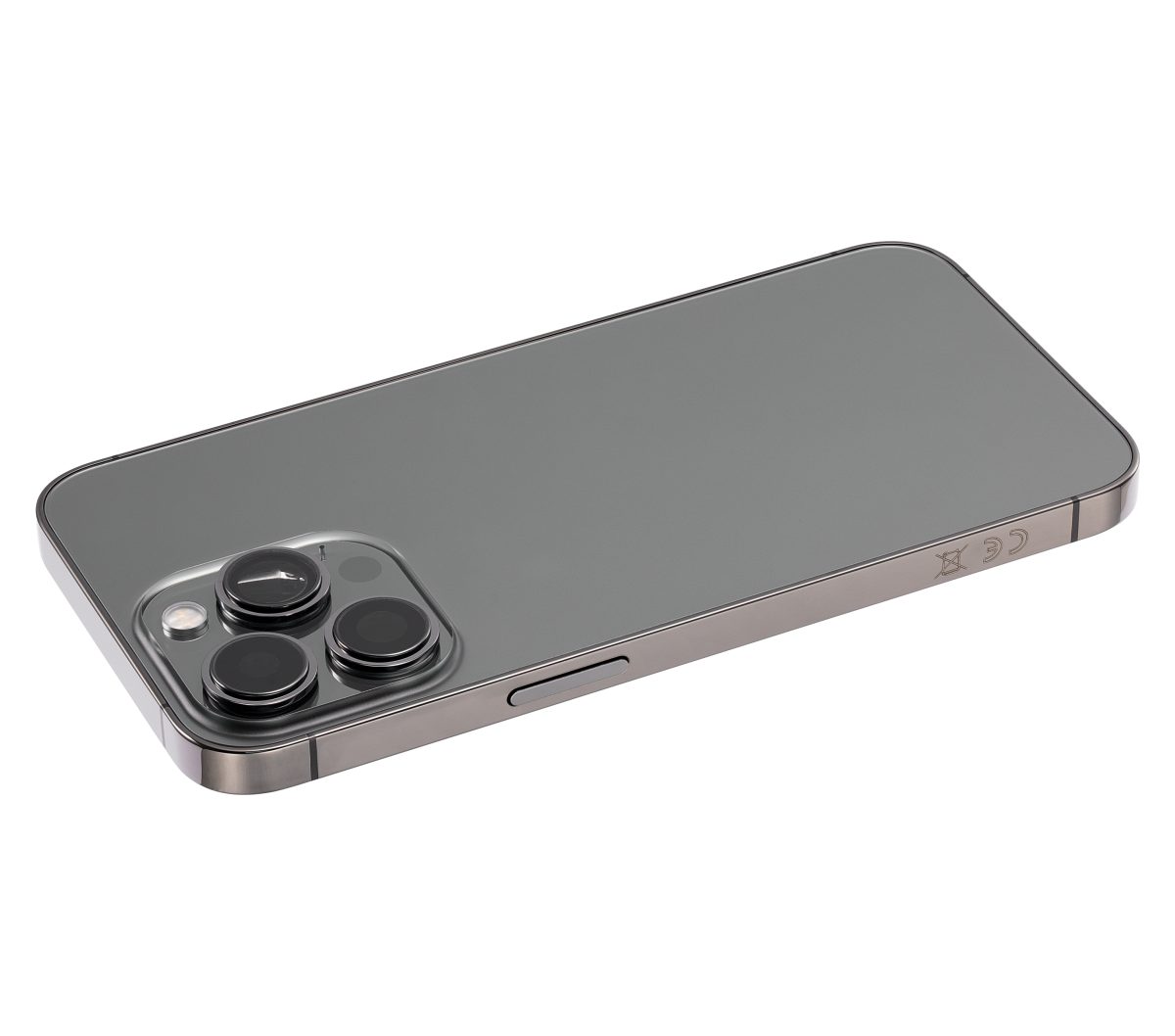 Iphone 13 Pro ile Uyumlu Küçük Bileşenler Önceden Takılmış Arka Muhafaza Logo Yok Plus Uluslararası Sürüm Grafit ile Uyumlu - Görsel 4