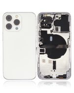 Iphone 13 Pro ile Uyumlu Küçük Bileşenler Önceden Takılmış Arka Muhafaza Logo Yok Plus Uluslararası Sürüm Gümüş ile Uyumlu - Görsel 2