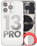 Iphone 13 Pro ile Uyumlu Küçük Bileşenler Önceden Takılmış Arka Muhafaza Logo Yok Plus Uluslararası Sürüm Gümüş ile Uyumlu