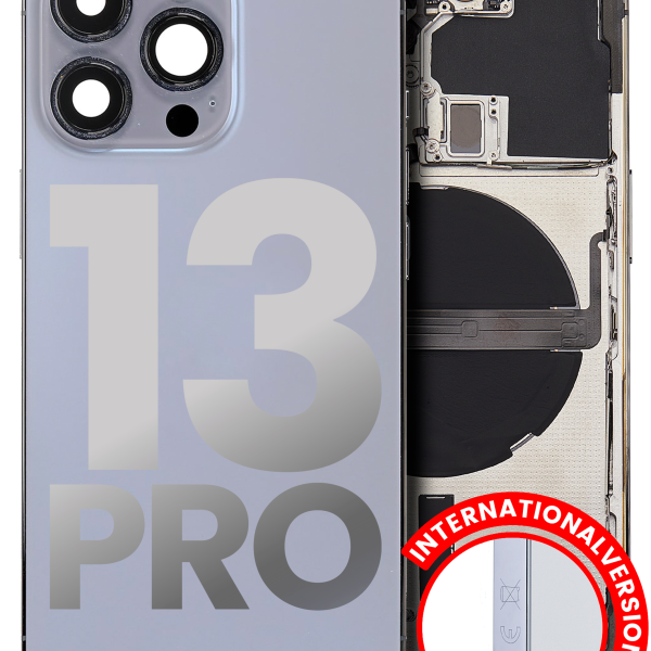 Iphone 13 Pro ile Uyumlu Küçük Bileşenler Önceden Takılmış Arka Muhafaza Uluslararası Sürüm ile Uyumlu Kullanılmış  Çekme: Sınıf C Sierra Mavisi