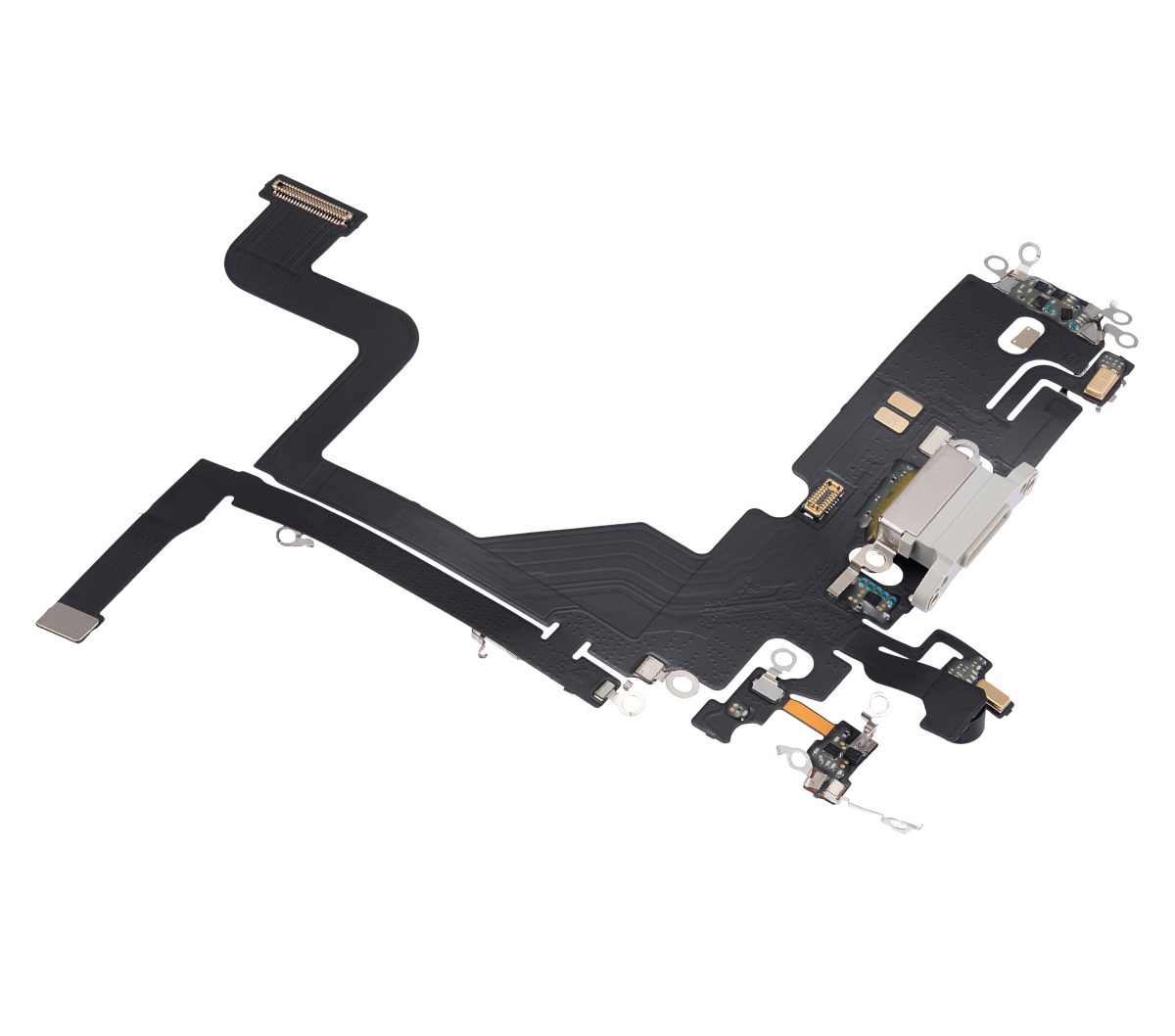 Iphone 13 Pro ile Uyumlu Şarj Portu Esnek Kablosu Aftermarket Plus Gümüş ile Uyumlu - Görsel 4