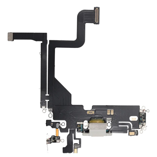 Iphone 13 Pro ile Uyumlu Şarj Portu Esnek Kablosu Aftermarket Plus Gümüş ile Uyumlu