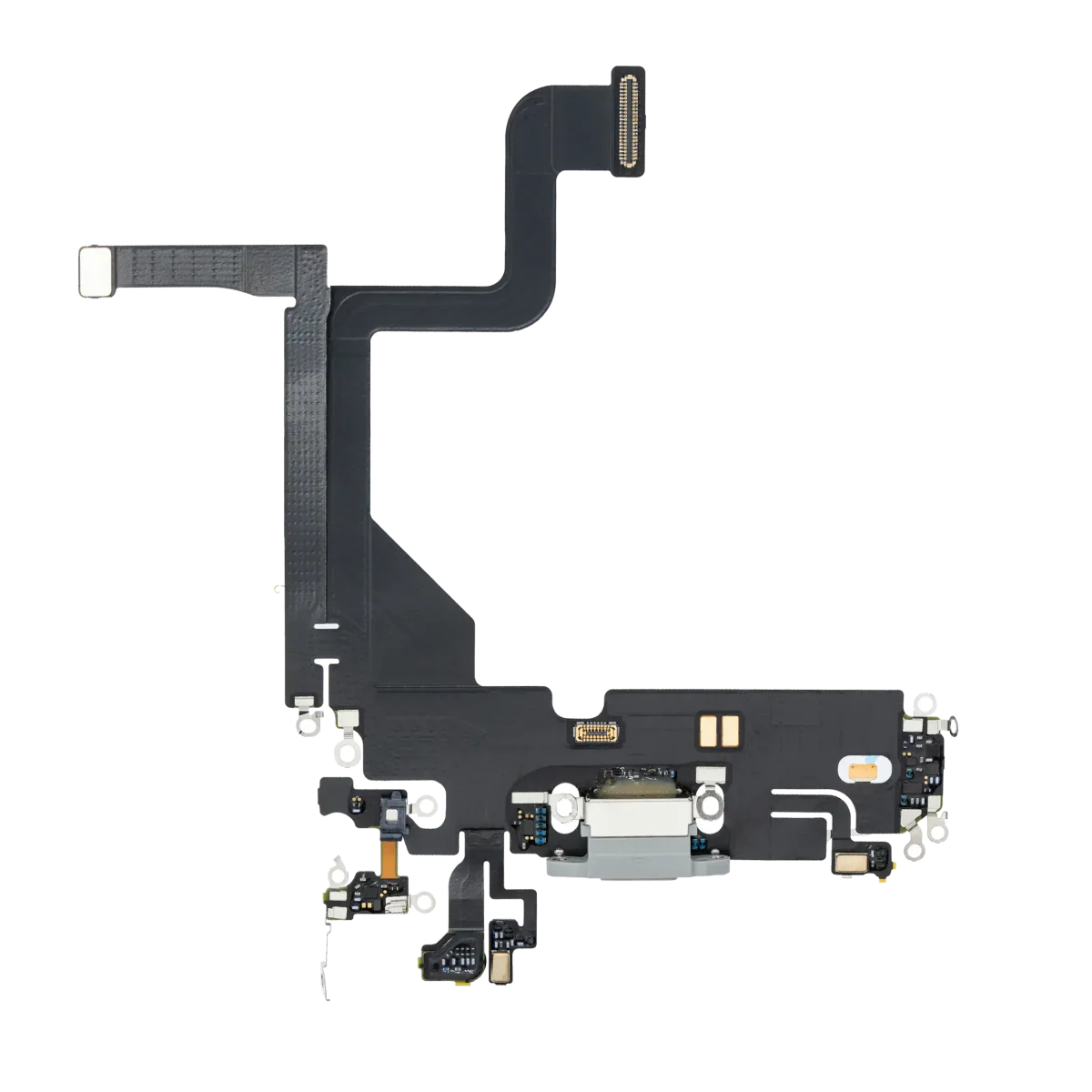 Iphone 13 Pro ile Uyumlu Şarj Portu Esnek Kablosu Premium Gümüş ile Uyumlu