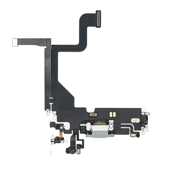 Iphone 13 Pro ile Uyumlu Şarj Portu Esnek Kablosu Premium Gümüş ile Uyumlu