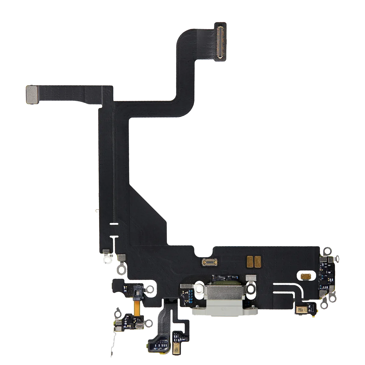 Iphone 13 Pro ile Uyumlu Şarj Portu Esnek Kablosu ile Uyumlu Kullanılmış  Çekme Gümüş
