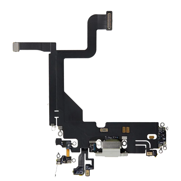 Iphone 13 Pro ile Uyumlu Şarj Portu Esnek Kablosu ile Uyumlu Kullanılmış  Çekme Gümüş