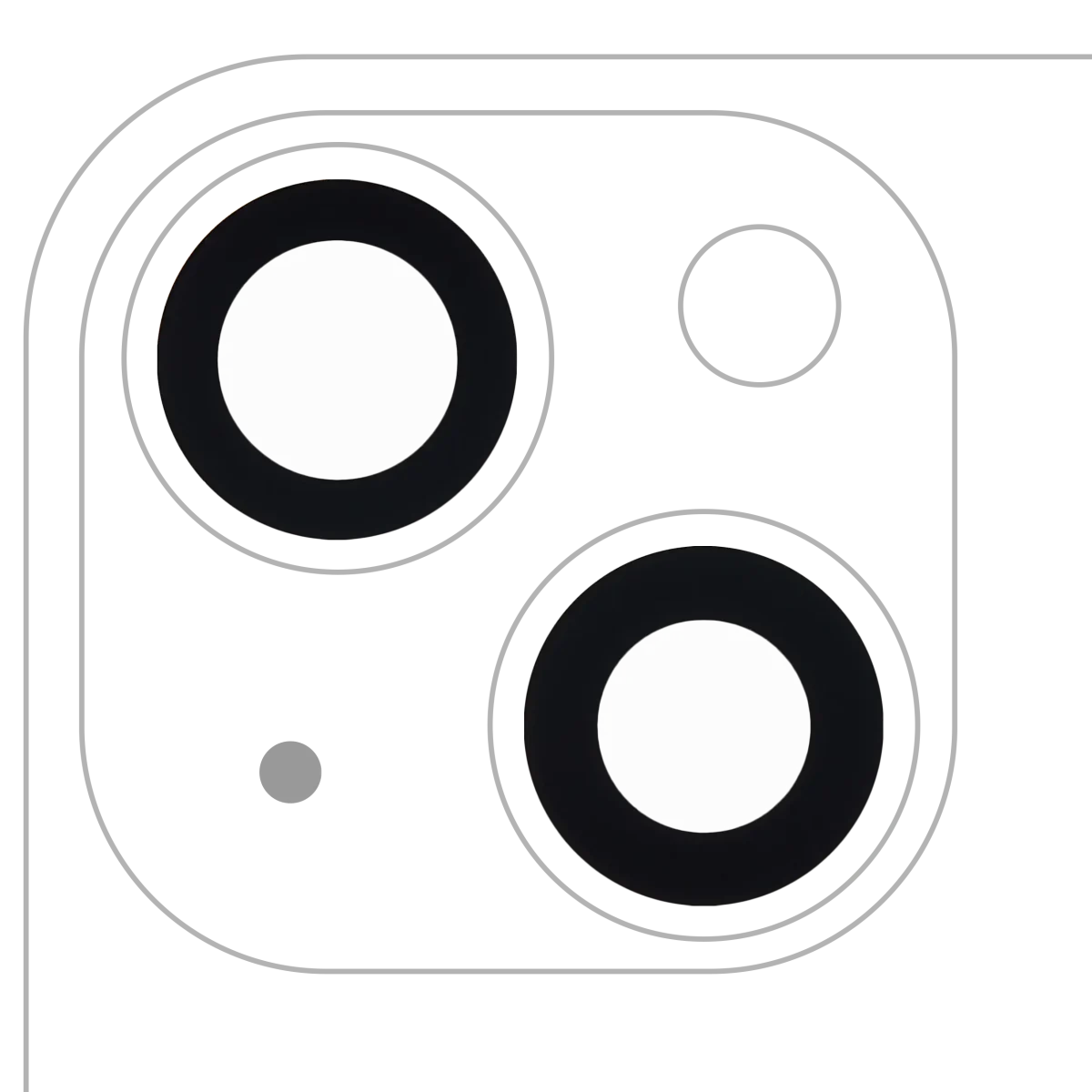 Iphone 13 ile Uyumlu Arka Kamera Servis Paket Orjinal Ürün Lensi Sadece Cam Yapışkanlı / 13 Mini 2 Parça Set  Gerçek Safir / Premium