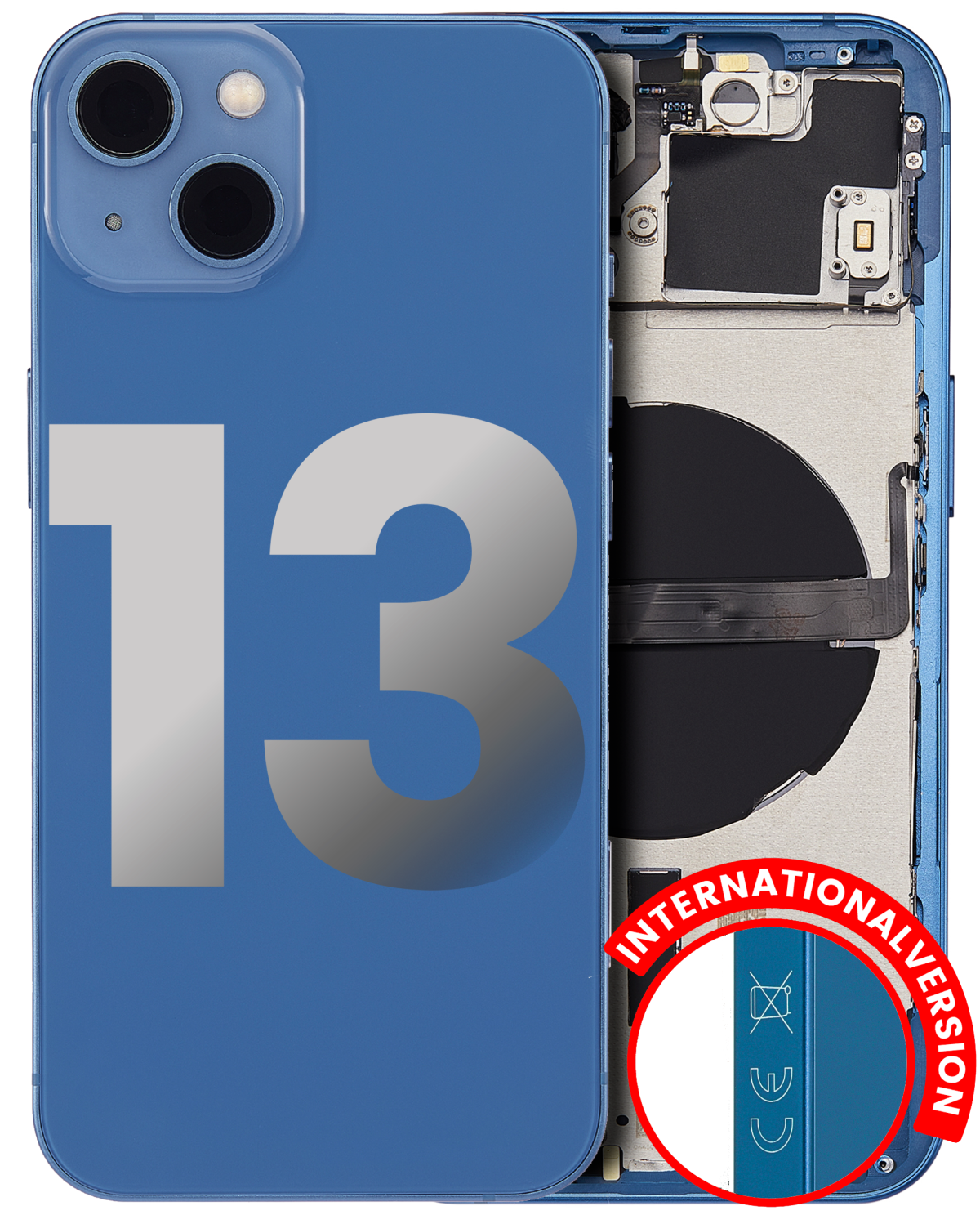 Iphone 13 ile Uyumlu Kasa Bileşenler Önceden Takılmış ile Uyumlu Kasa Uluslararası Sürüm Kasa Mavi - Görsel 5