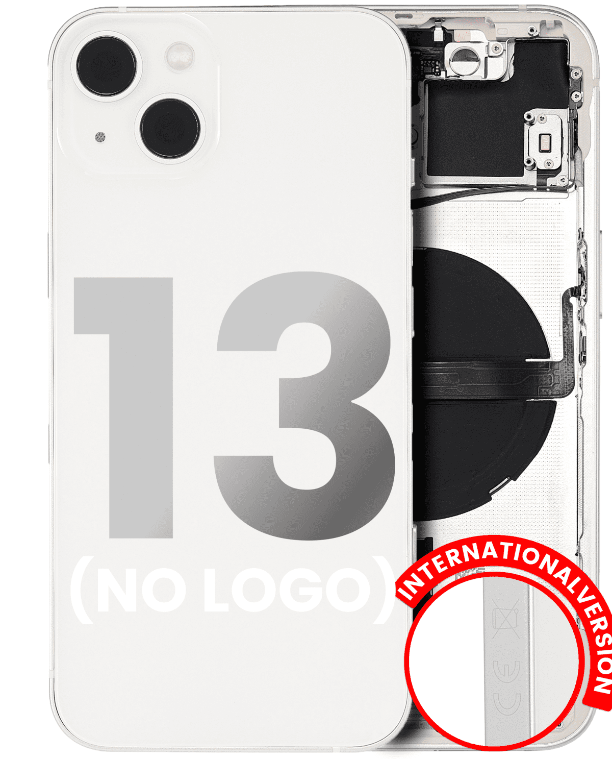 Iphone 13 ile Uyumlu Küçük Bileşenler Önceden Takılmış Arka Muhafaza ile Uyumlu Logo Yok Plus Uluslararası Sürüm Starlight