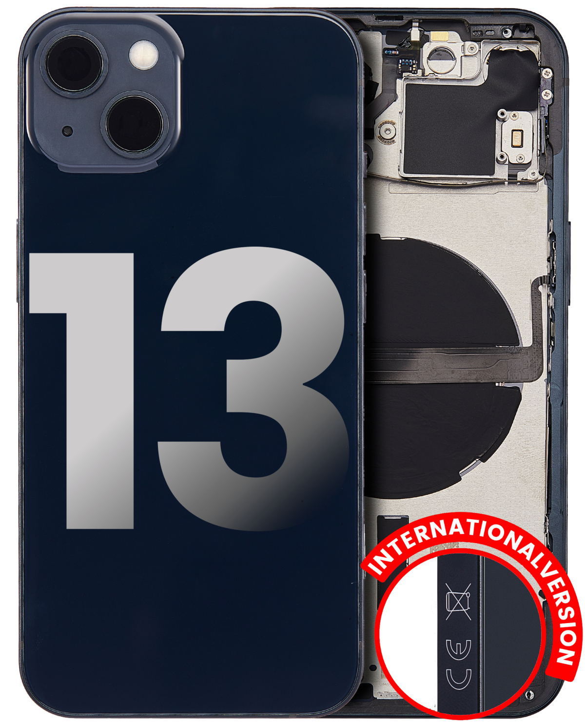 Iphone 13 ile Uyumlu Küçük Bileşenler Önceden Takılmış Arka Muhafaza ile Uyumlu Uluslararası Sürüm Kullanılmış  Çekme:  Gece ​​Yarısı - Görsel 3