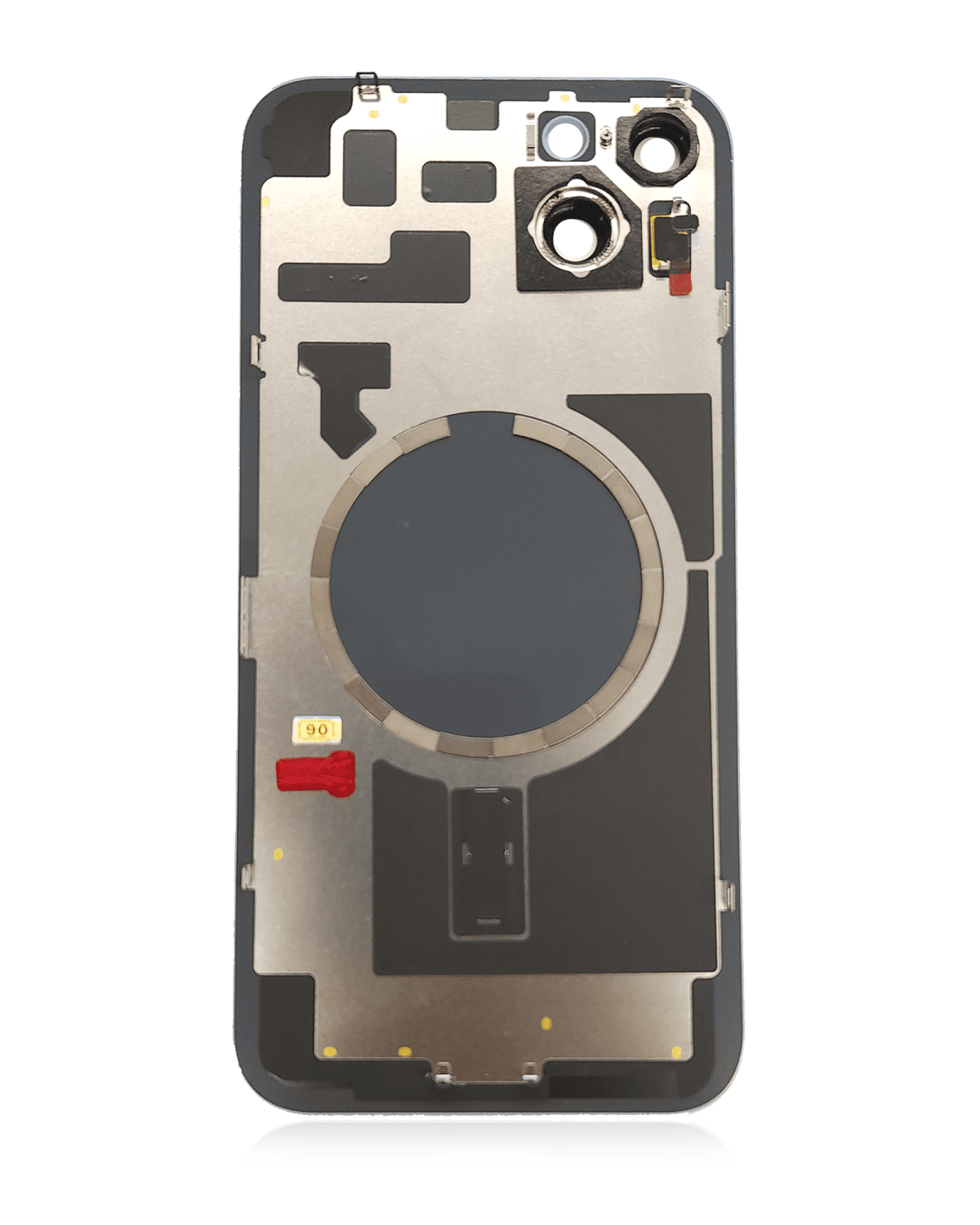 Iphone 14 Plus ile Uyumlu Arka Cam Çelik Plakalı Kablosuz NFC Şarj MagSafe Mıknatıs ve El Feneri Esnek ile Uyumlu Full  Gece ​​Yarısı - Görsel 3