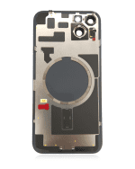 Iphone 14 Plus ile Uyumlu Arka Cam Çelik Plakalı Kablosuz NFC Şarj MagSafe Mıknatıs ve El Feneri Esnek ile Uyumlu Full  Gece ​​Yarısı - Görsel 3