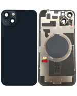 Iphone 14 Plus ile Uyumlu Arka Cam Çelik Plakalı Kablosuz NFC Şarj MagSafe Mıknatıs ve El Feneri Esnek ile Uyumlu Full  Gece ​​Yarısı - Görsel 4