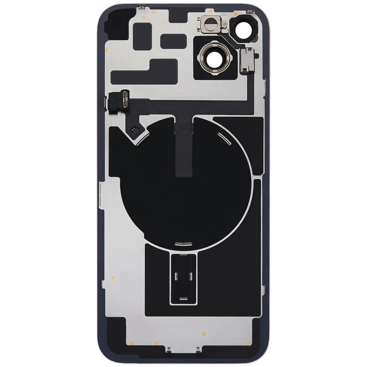 Iphone 14 Plus ile Uyumlu Arka Cam Çelik Plakalı Kablosuz NFC Şarj MagSafe Mıknatıs ve El Feneri Esnek ile Uyumlu Full Kırmızı - Görsel 4