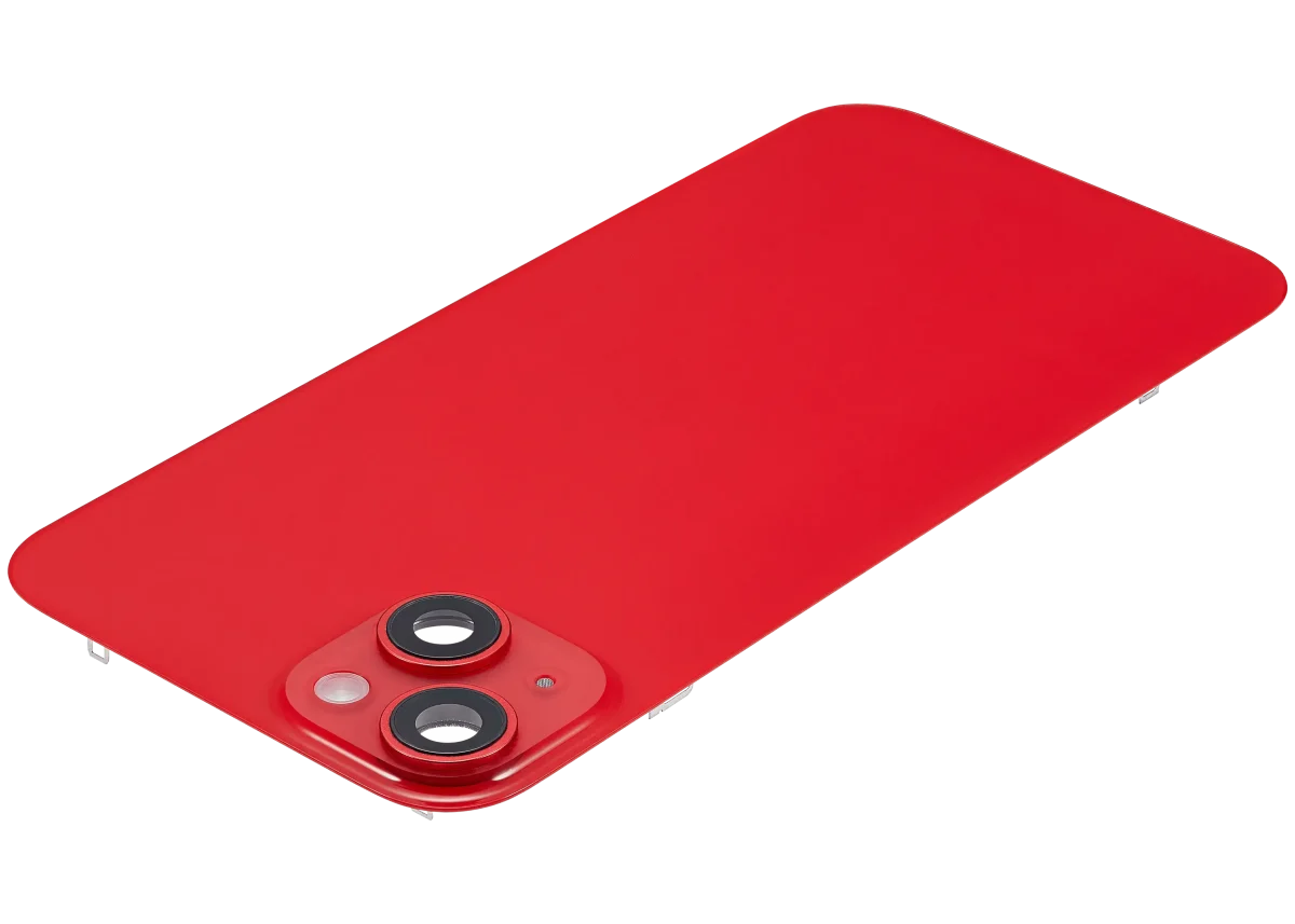 Iphone 14 Plus ile Uyumlu Arka Cam Çelik Plakalı Kablosuz NFC Şarj MagSafe Mıknatıs ve El Feneri Esnek ile Uyumlu Full Kırmızı - Görsel 5