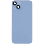 Iphone 14 Plus ile Uyumlu Arka Cam Çelik Plakalı Kablosuz NFC Şarj MagSafe Mıknatıs ve El Feneri Esnek ile Uyumlu Full Mavi - Görsel 3
