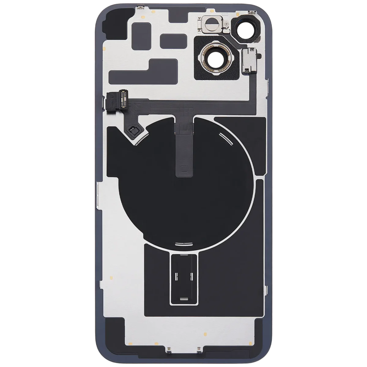 Iphone 14 Plus ile Uyumlu Arka Cam Çelik Plakalı Kablosuz NFC Şarj MagSafe Mıknatıs ve El Feneri Esnek ile Uyumlu Full Mor - Görsel 4