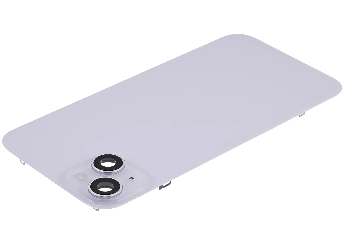 Iphone 14 Plus ile Uyumlu Arka Cam Çelik Plakalı Kablosuz NFC Şarj MagSafe Mıknatıs ve El Feneri Esnek ile Uyumlu Full Mor - Görsel 5