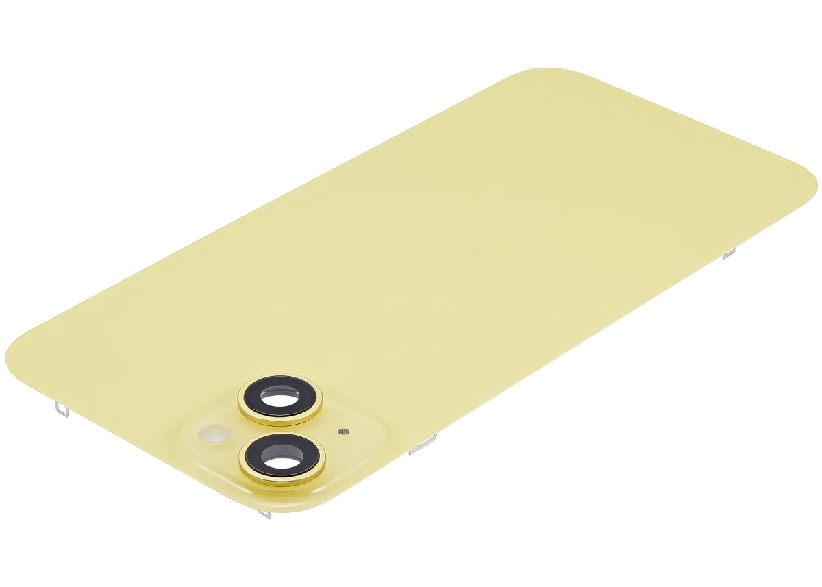 Iphone 14 Plus ile Uyumlu Arka Cam Çelik Plakalı Kablosuz NFC Şarj MagSafe Mıknatıs ve El Feneri Esnek ile Uyumlu Full Sarı - Görsel 5