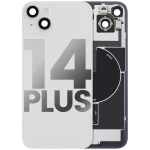 Iphone 14 Plus ile Uyumlu Arka Cam Çelik Plakalı Kablosuz NFC Şarj MagSafe Mıknatıs ve El Feneri Esnek ile Uyumlu Full Starlight
