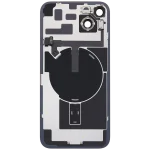 Iphone 14 Plus ile Uyumlu Arka Cam Çelik Plakalı Kablosuz NFC Şarj MagSafe Mıknatıs ve El Feneri Esnek ile Uyumlu Full Starlight - Görsel 4