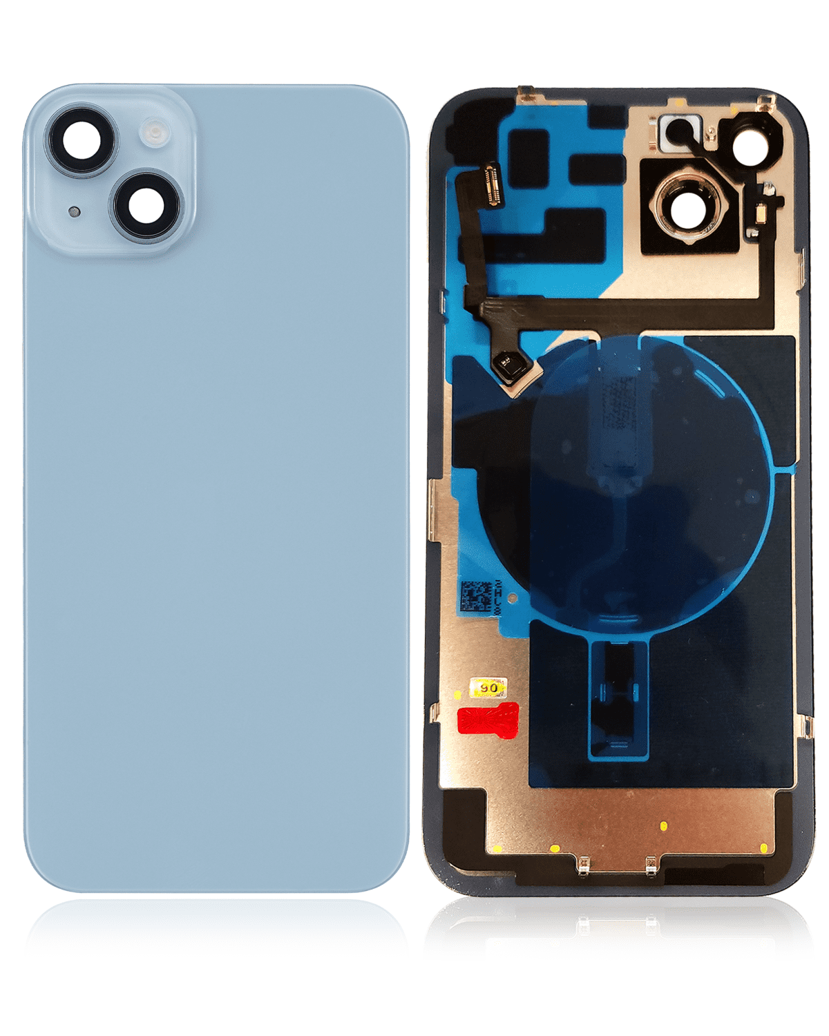 Iphone 14 Plus ile Uyumlu Arka Cam Çelik Plakalı, Kablosuz NFC ve MagSafe Mıknatıs Önceden Takılmış, ile Uyumlu  Mavi - Görsel 3