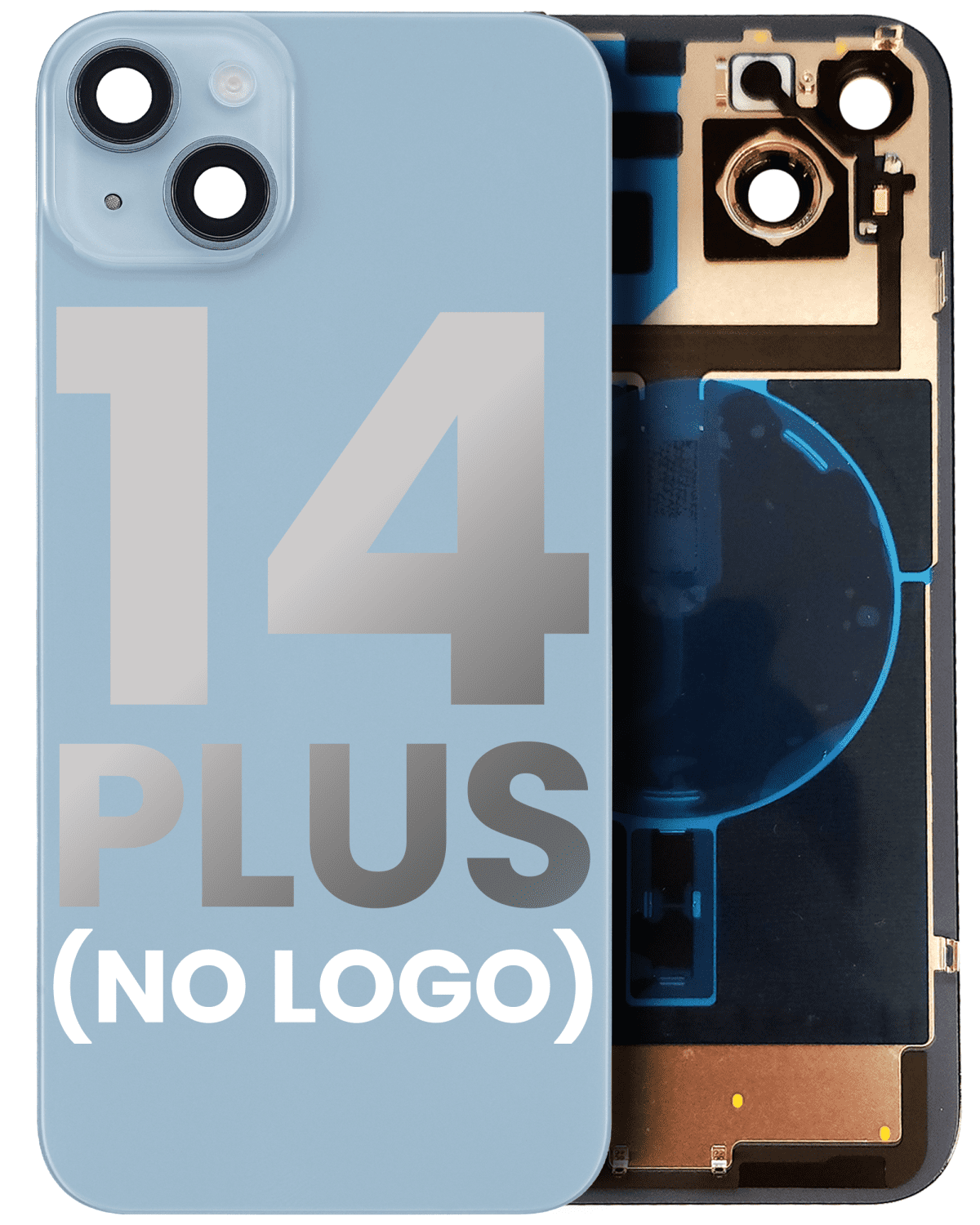Iphone 14 Plus ile Uyumlu Arka Cam Çelik Plakalı, Kablosuz NFC ve MagSafe Mıknatıs Önceden Takılmış, ile Uyumlu  Mavi - Görsel 4