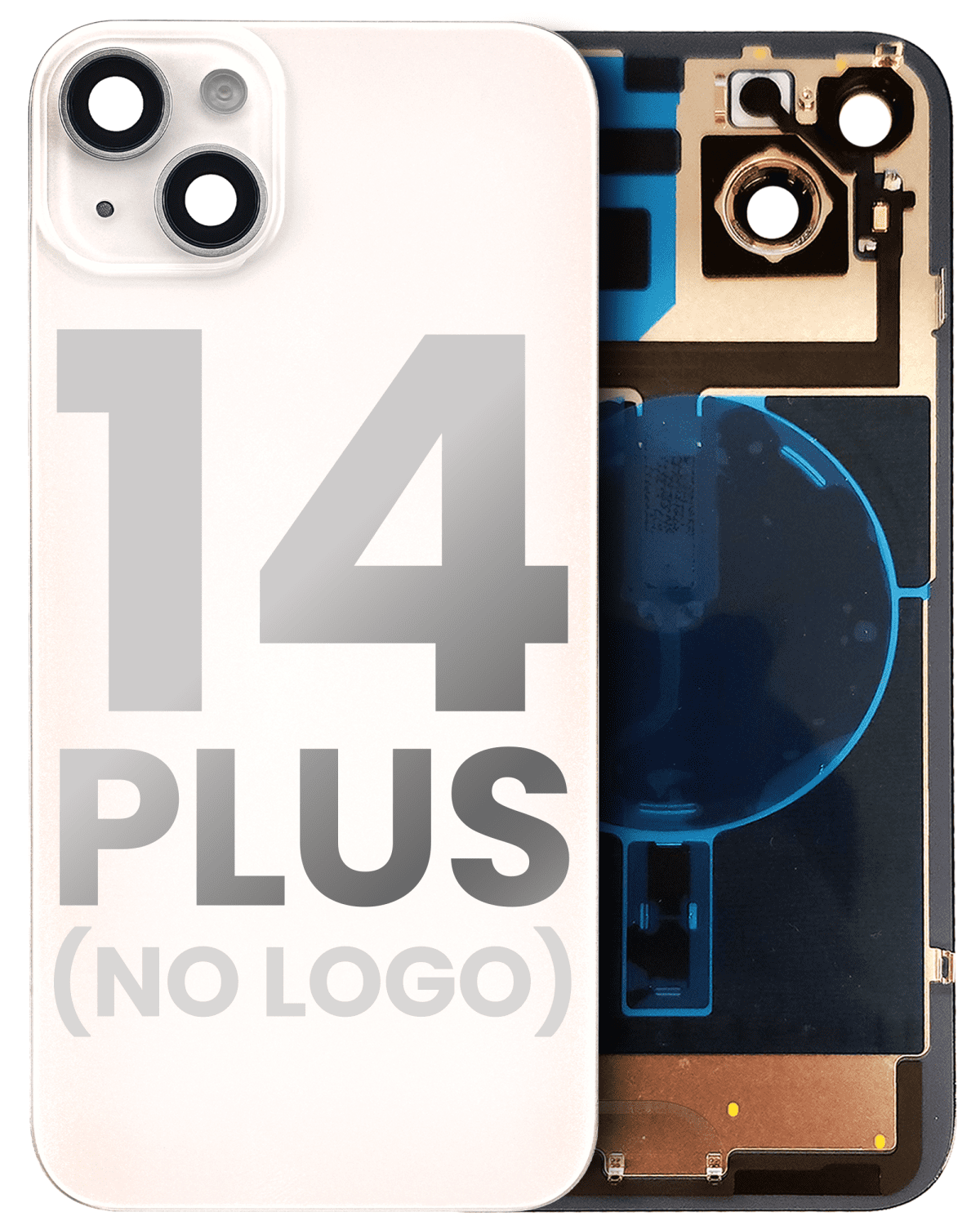 Iphone 14 Plus ile Uyumlu Arka Cam Çelik Plakalı, Kablosuz NFC ve MagSafe Mıknatıs Önceden Takılmış, ile Uyumlu  Starlight - Görsel 3