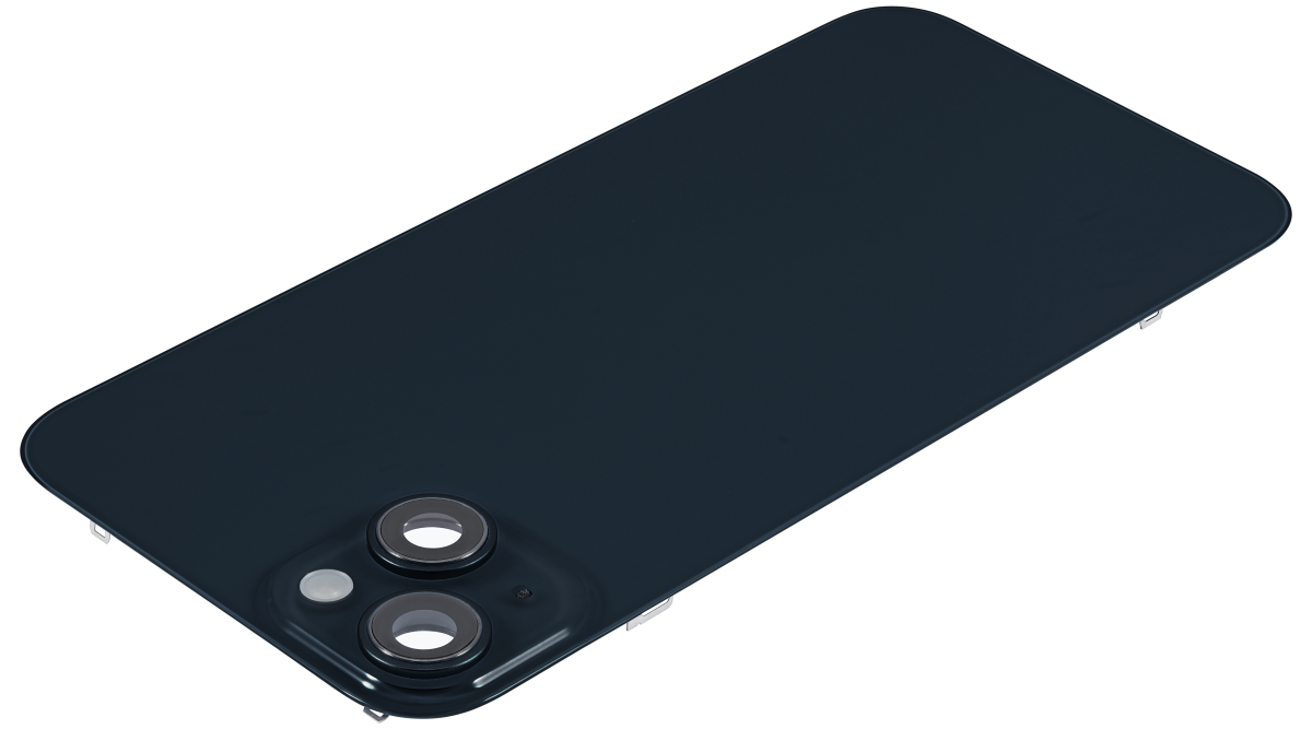 Iphone 14 Plus ile Uyumlu Arka Cam Çelik Plakalı MagSafe Mıknatıs Önceden Takılmış Kapak Full Gece ​​Yarısı - Görsel 4