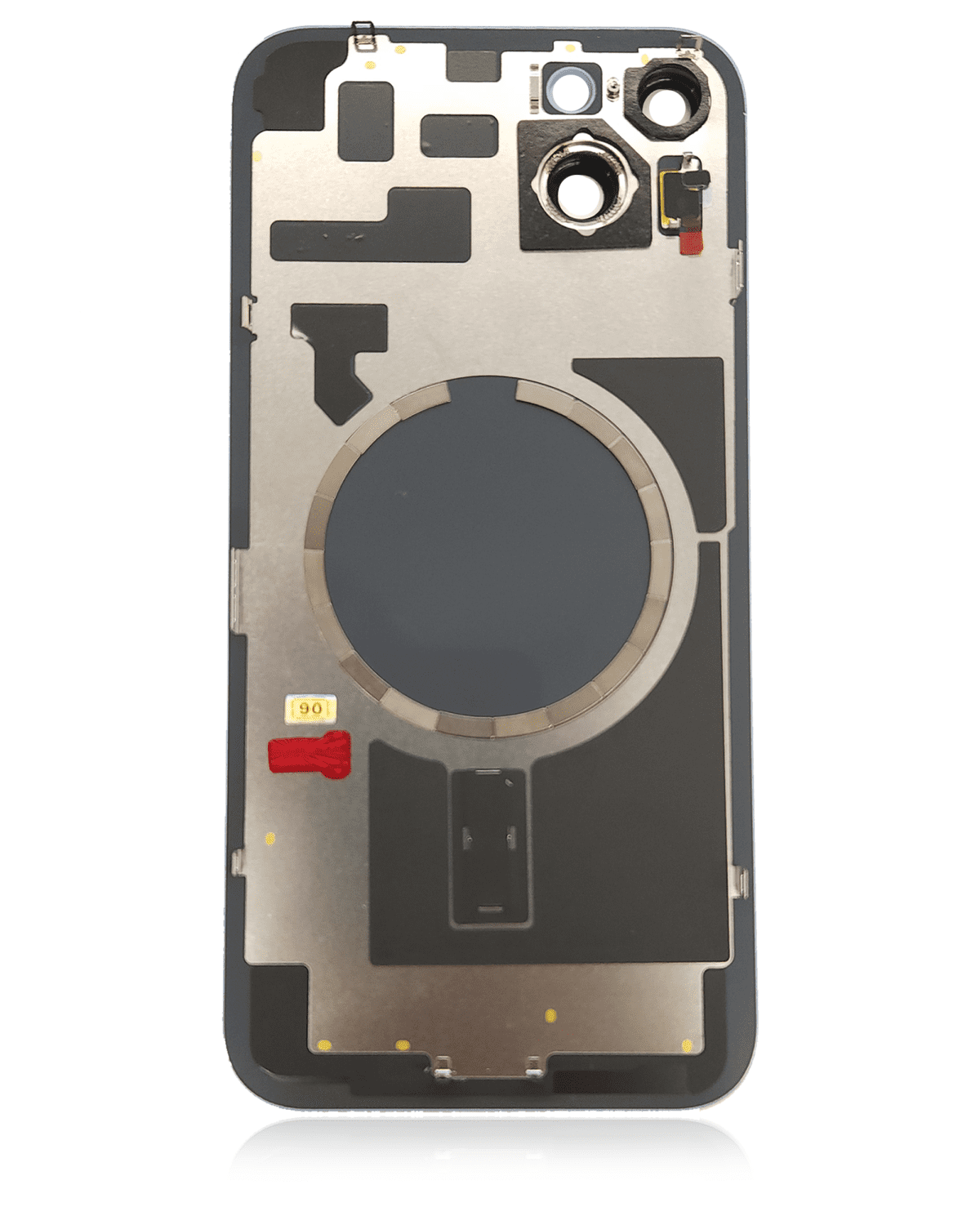 Iphone 14 Plus ile Uyumlu Arka Cam Çelik Plakalı MagSafe Mıknatıs Önceden Takılmış Kapak Full Mor - Görsel 2