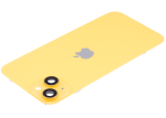 Iphone 14 Plus ile Uyumlu Arka Cam Çelik Plakalı MagSafe Mıknatıs Önceden Takılmış Kapak Full Sarı - Görsel 3