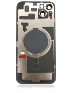 Iphone 14 Plus ile Uyumlu Arka Cam Çelik Plakalı MagSafe Mıknatıs Önceden Takılmış Kapak Full Starlight - Görsel 2