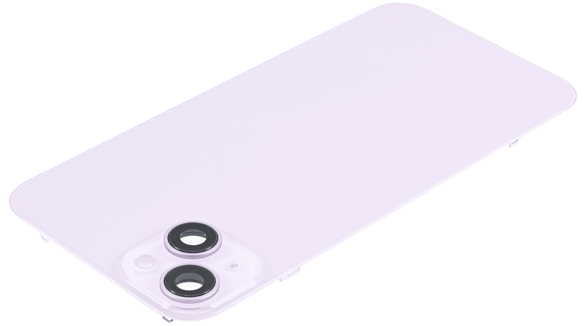Iphone 14 Plus ile Uyumlu Arka Cam Çelik Plakalı MagSafe Mıknatıs Önceden Takılmış Kapak Mor - Görsel 1