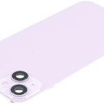 Iphone 14 Plus ile Uyumlu Arka Cam Çelik Plakalı MagSafe Mıknatıs Önceden Takılmış Kapak Mor