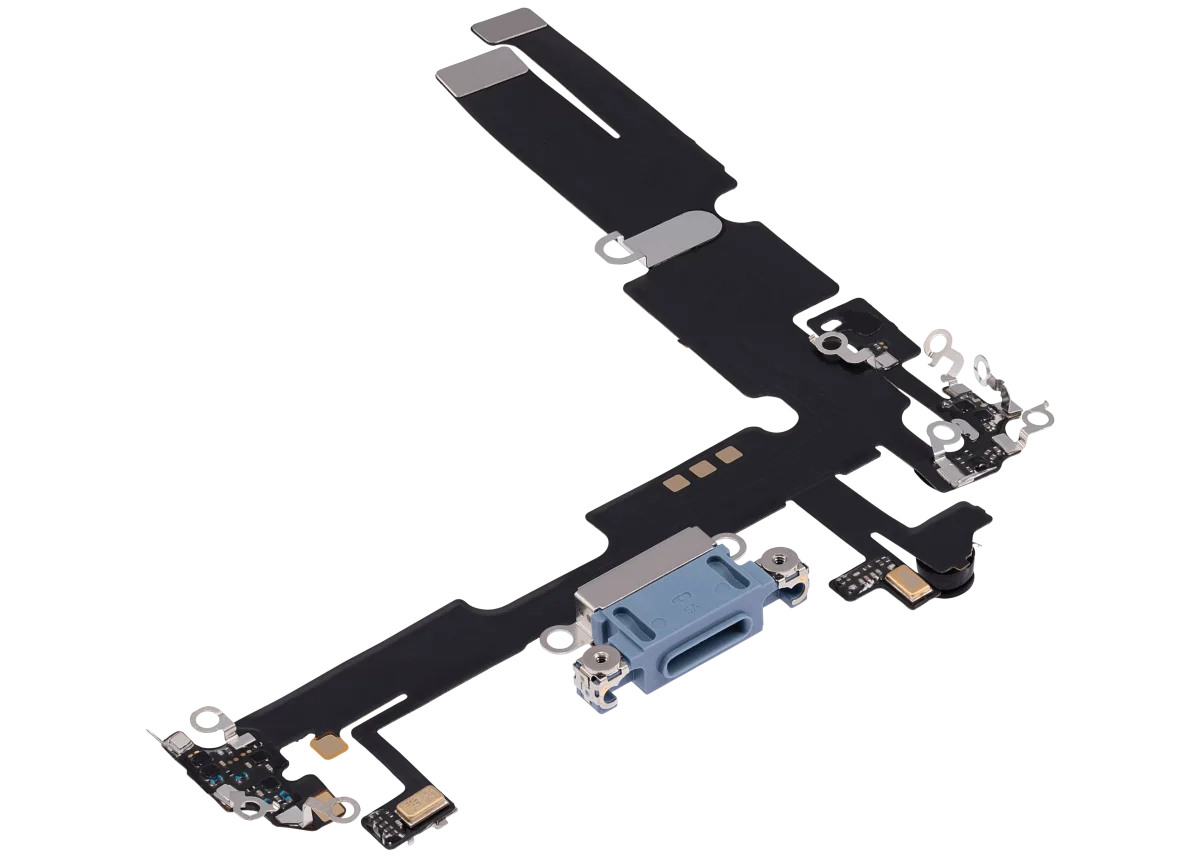 Iphone 14 Plus ile Uyumlu Şarj Portu Esnek Kablosu Plus Mavi ile Uyumlu - Görsel 3