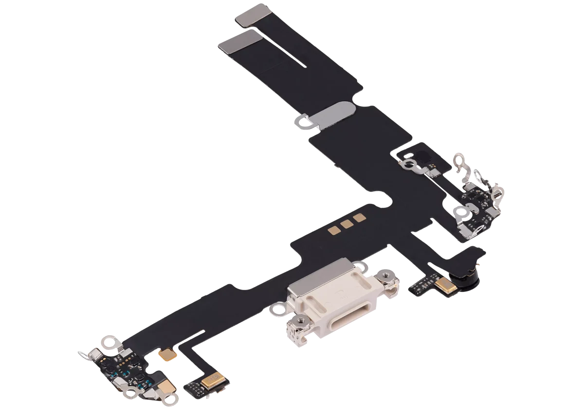 Iphone 14 Plus ile Uyumlu Şarj Portu Esnek Kablosu Plus Starlight ile Uyumlu - Görsel 3