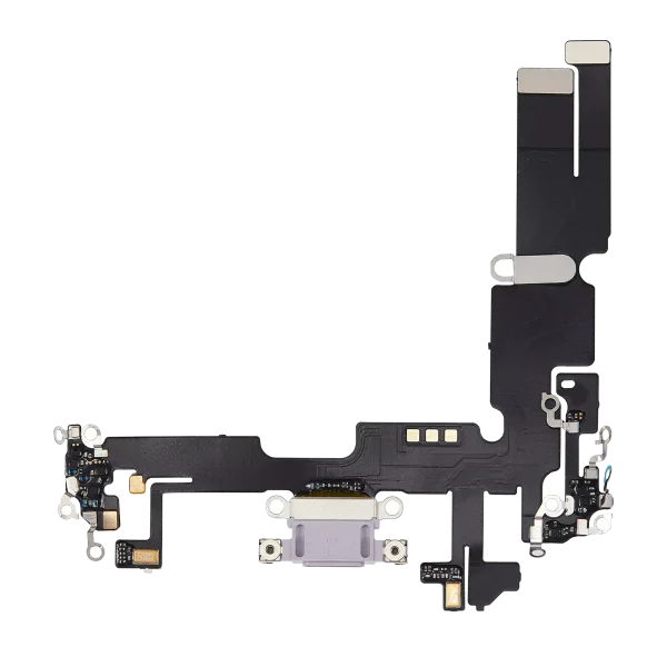 Iphone 14 Plus ile Uyumlu Şarj Portu Esnek Kablosu Plus ile Uyumlu Mor