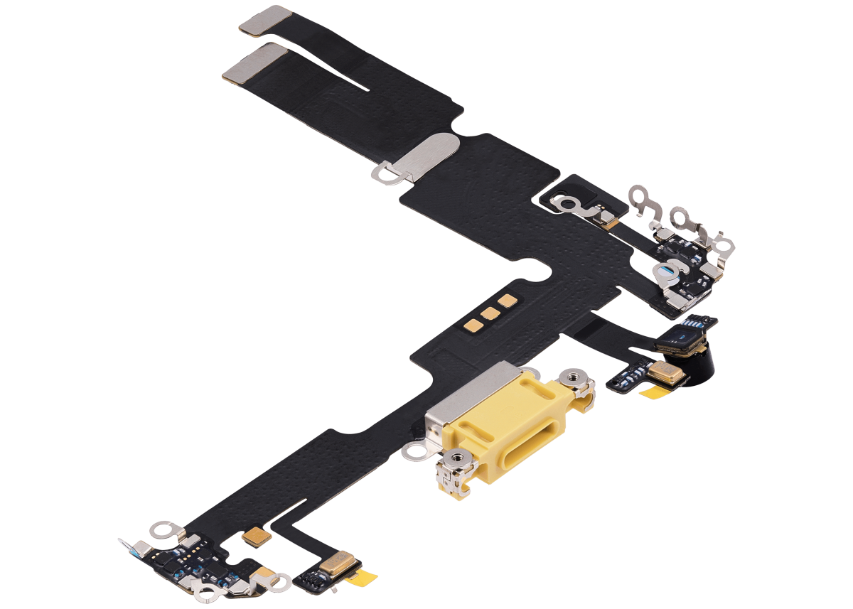 Iphone 14 Plus ile Uyumlu Şarj Portu Esnek Kablosu Premium Sarı ile Uyumlu - Görsel 3