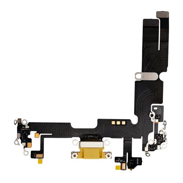 Iphone 14 Plus ile Uyumlu Şarj Portu Esnek Kablosu Premium Sarı ile Uyumlu