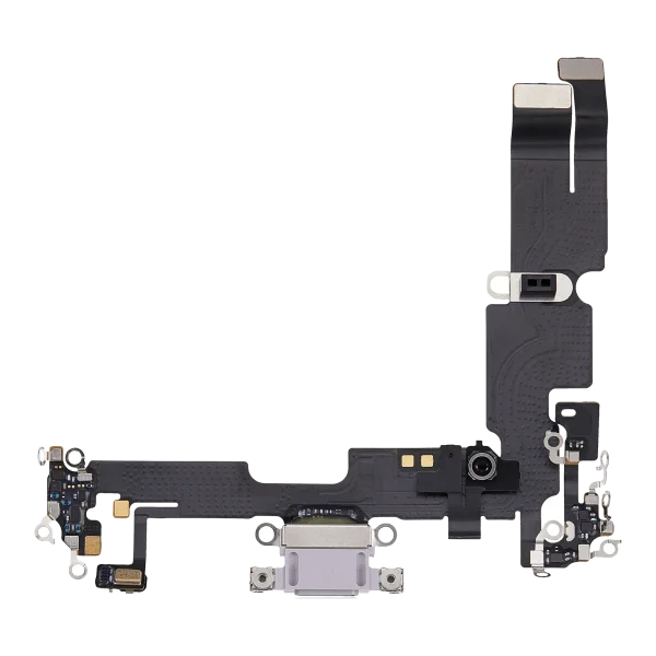 Iphone 14 Plus ile Uyumlu Şarj Portu Esnek Kablosu ile Uyumlu Kullanılmış  Çekme Mor