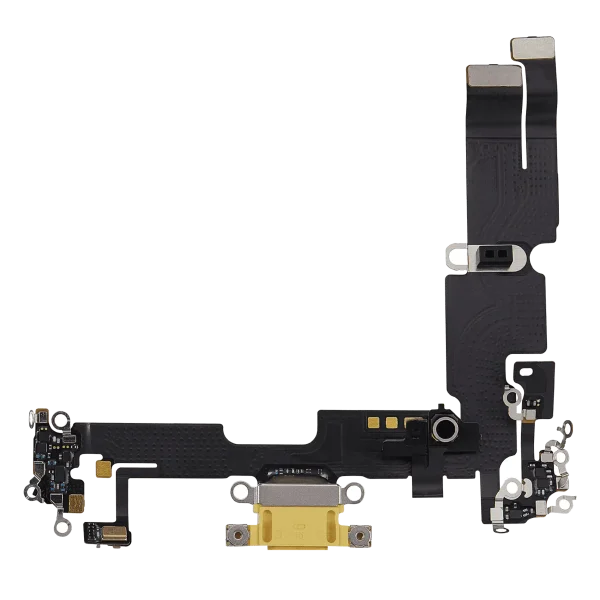 Iphone 14 Plus ile Uyumlu Şarj Portu Esnek Kablosu ile Uyumlu Kullanılmış  Çekme Sarı