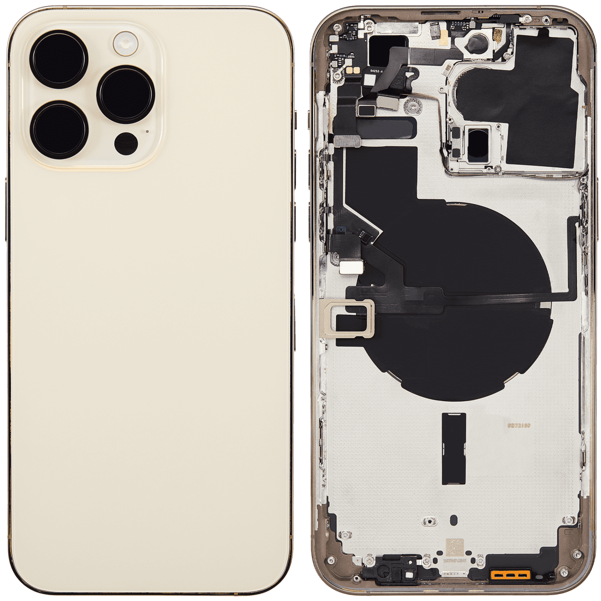Iphone 14 Pro Max ile Uyumlu Arka Muhafaza Küçük Önceden Takılmış Uluslararası Sürüm Logo Yok Plus Gold ile Uyumlu - Görsel 2