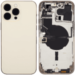 Iphone 14 Pro Max ile Uyumlu Arka Muhafaza Küçük Önceden Takılmış Uluslararası Sürüm Logo Yok Plus Gold ile Uyumlu - Görsel 2