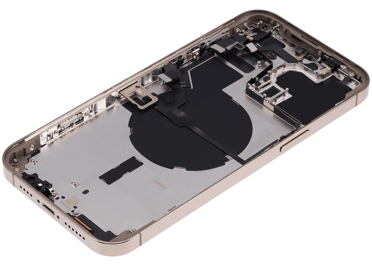 Iphone 14 Pro Max ile Uyumlu Arka Muhafaza Küçük Önceden Takılmış Uluslararası Sürüm Logo Yok Plus Gold ile Uyumlu - Görsel 5