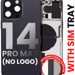 Iphone 14 Pro Max ile Uyumlu Arka Muhafaza Küçük Önceden Takılmış Uluslararası Sürüm Logo Yok Plus Uzay Siyahı ile Uyumlu