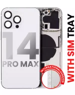 Iphone 14 Pro Max ile Uyumlu Arka Muhafaza Küçük Önceden Takılmış Uluslararası Sürüm Plus Gümüş ile Uyumlu