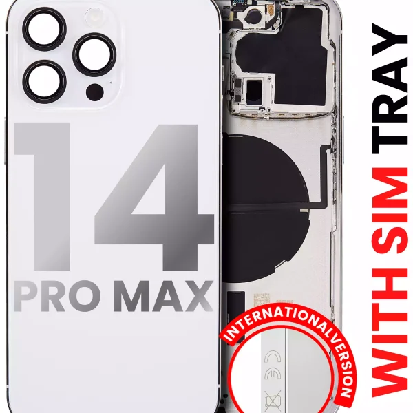Iphone 14 Pro Max ile Uyumlu Arka Muhafaza Küçük Önceden Takılmış Uluslararası Sürüm Plus Gümüş ile Uyumlu